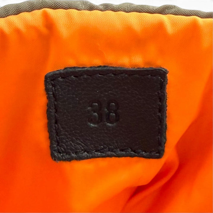 極美品★HERMES エルメス FRESH レザーロゴパッチ レザー使い レースアップ ショートブーツ カーキ 38 イタリア製 レディース 保存袋付き