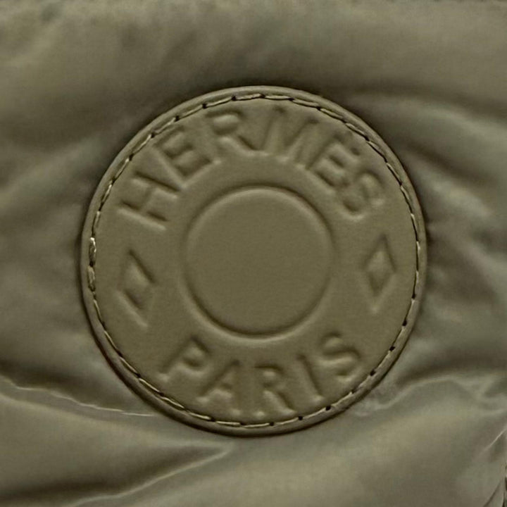 極美品★HERMES エルメス FRESH レザーロゴパッチ レザー使い レースアップ ショートブーツ カーキ 38 イタリア製 レディース 保存袋付き
