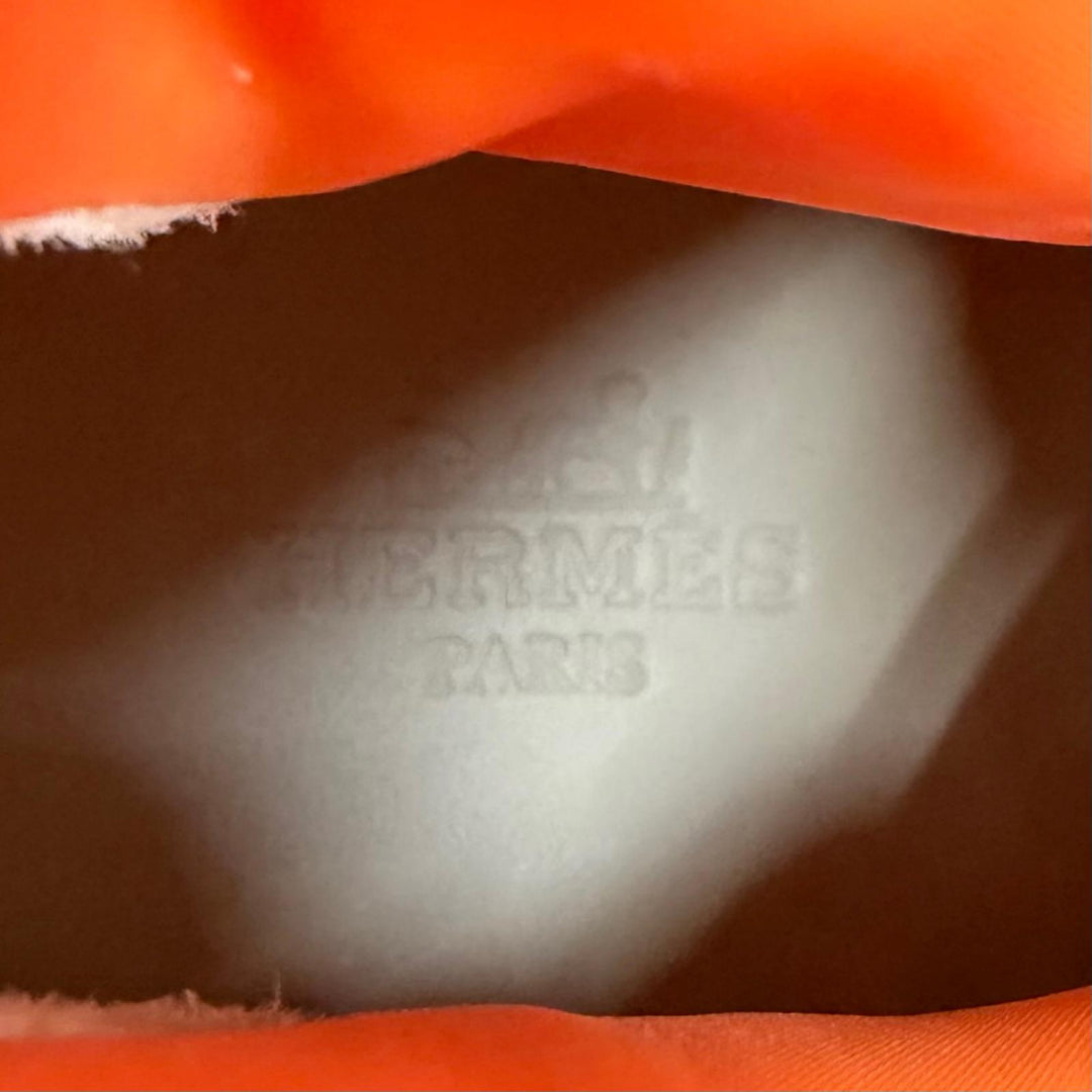 極美品★HERMES エルメス FRESH レザーロゴパッチ レザー使い レースアップ ショートブーツ カーキ 38 イタリア製 レディース 保存袋付き