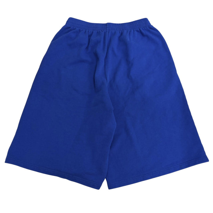 美品□BALENCIAGA バレンシアガ 2025年製 857084 3B Football Sports Icon バギーショーツ スウェットショートパンツ ブルー S 正規品