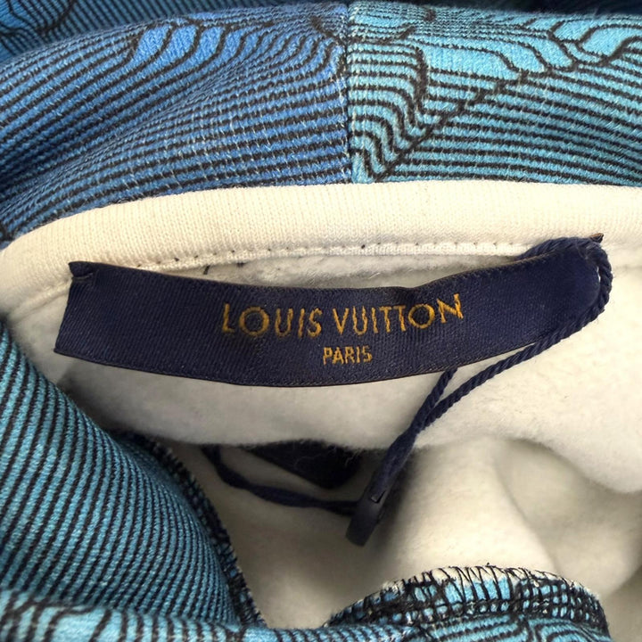 未使用品□LOUIS VUITTON ルイヴィトン 2022年製 コットン100％ 3Dモノグラム 総柄 フーディー プルオーバーパーカー L 伊製 正規品