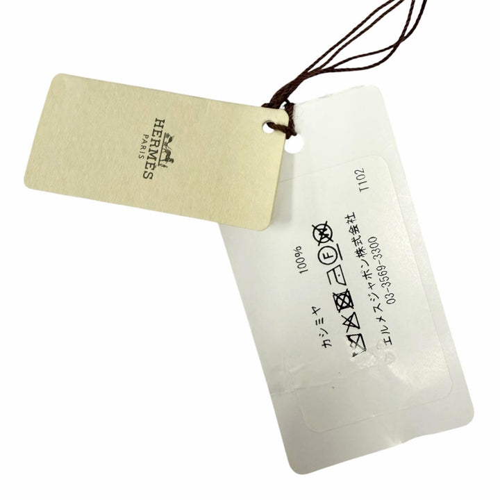 未使用品□HERMES エルメス マイヨン・トラセ カシミヤ100％ シェーヌダンクル ニットマフラー グレー イタリア製 メンズ 箱付き
