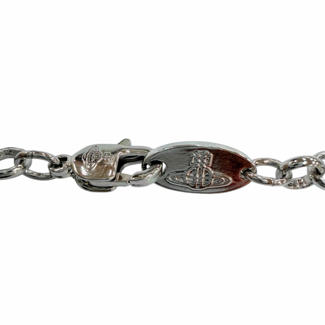 美品☆Vivienne Westwood ヴィヴィアンウエストウッド オーブ スモール ハウライトネックレス ラインストーン シルバー ホワイトマーブル
