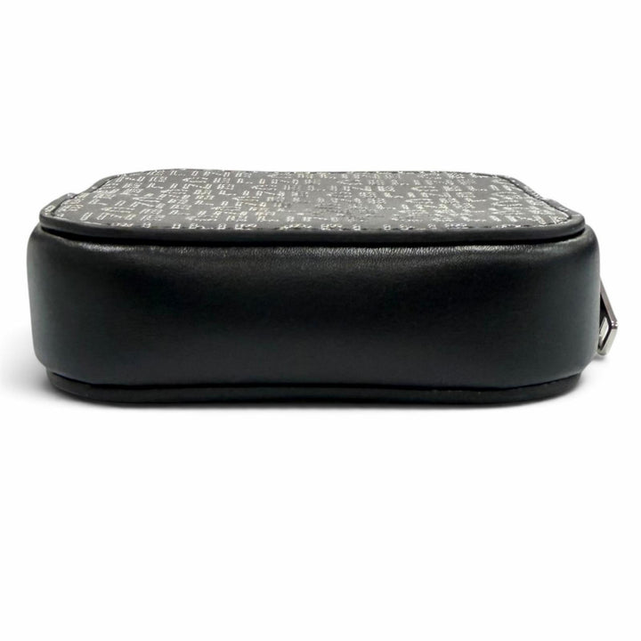 極美品★CELINE セリーヌ 10K743FGH.38SI ロゴ総柄 スクエアパース レザー コインケース ブラック シルバー イタリア製 箱・保存袋付き