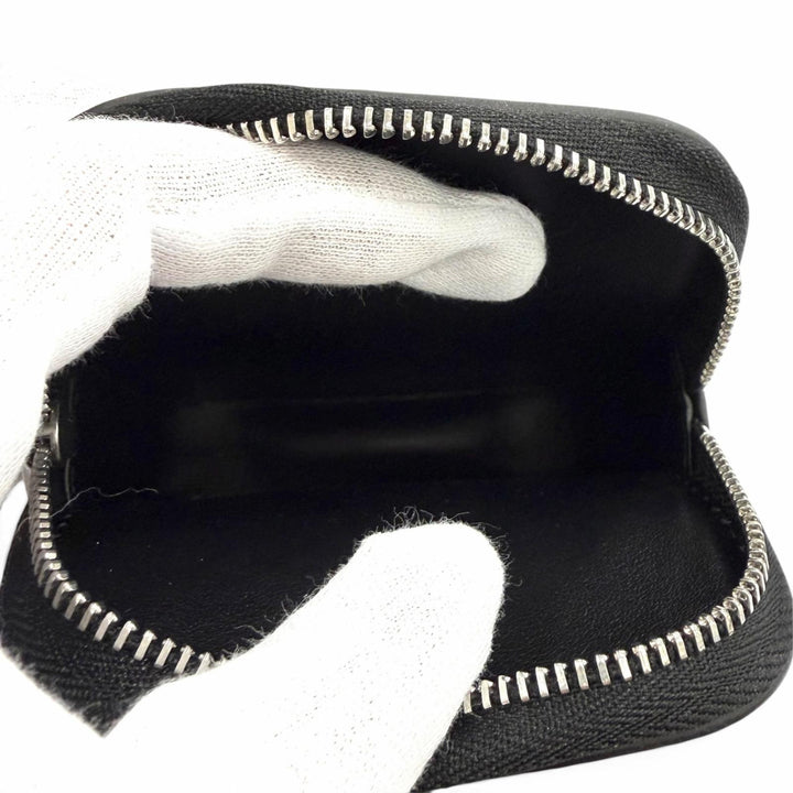 極美品★CELINE セリーヌ 10K743FGH.38SI ロゴ総柄 スクエアパース レザー コインケース ブラック シルバー イタリア製 箱・保存袋付き