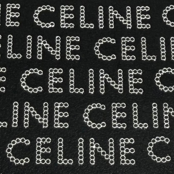 極美品★CELINE セリーヌ 10K743FGH.38SI ロゴ総柄 スクエアパース レザー コインケース ブラック シルバー イタリア製 箱・保存袋付き