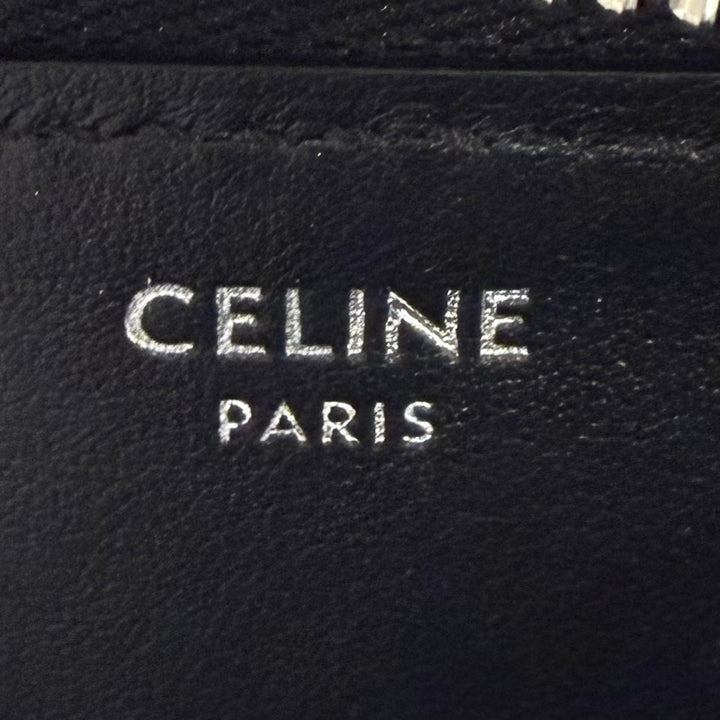 極美品★CELINE セリーヌ 10K743FGH.38SI ロゴ総柄 スクエアパース レザー コインケース ブラック シルバー イタリア製 箱・保存袋付き