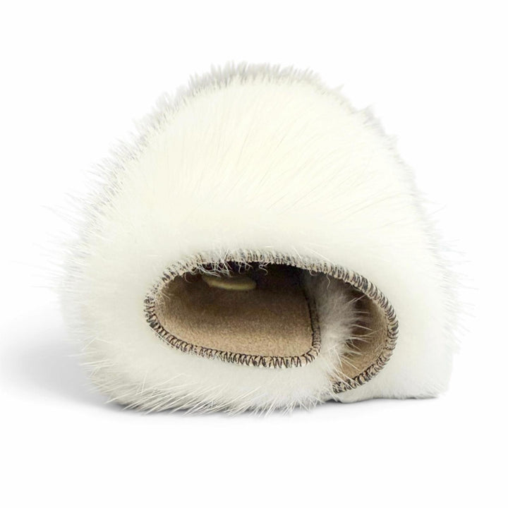 美品△Valextra ヴァレクストラ SGES0050918COCAO99WW ミンクファー MINK ハンドルカバー ホワイト イタリア製 レディース 箱 保存袋付き