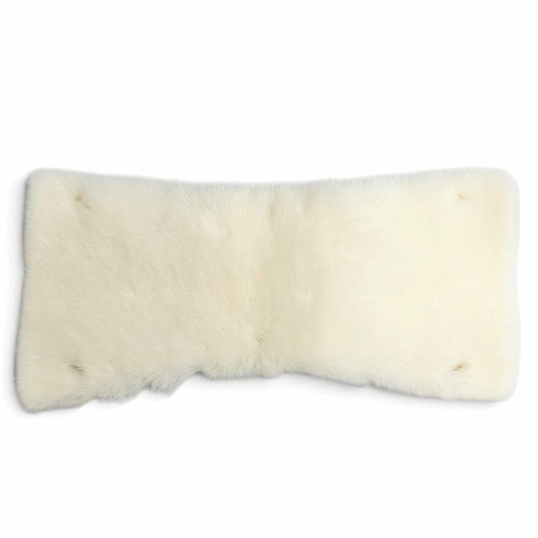 美品△Valextra ヴァレクストラ SGES0050918COCAO99WW ミンクファー MINK ハンドルカバー ホワイト イタリア製 レディース 箱 保存袋付き