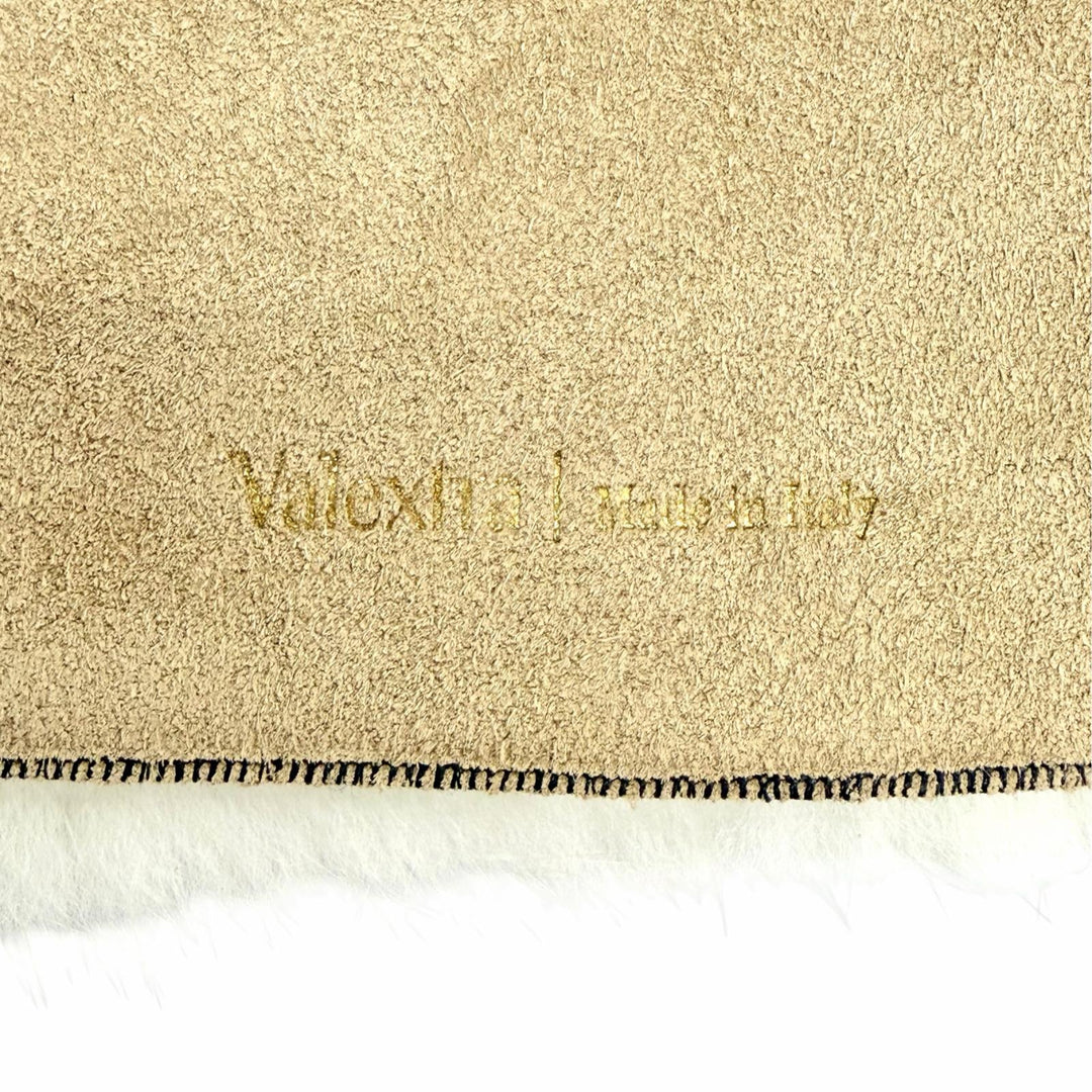 美品△Valextra ヴァレクストラ SGES0050918COCAO99WW ミンクファー MINK ハンドルカバー ホワイト イタリア製 レディース 箱 保存袋付き
