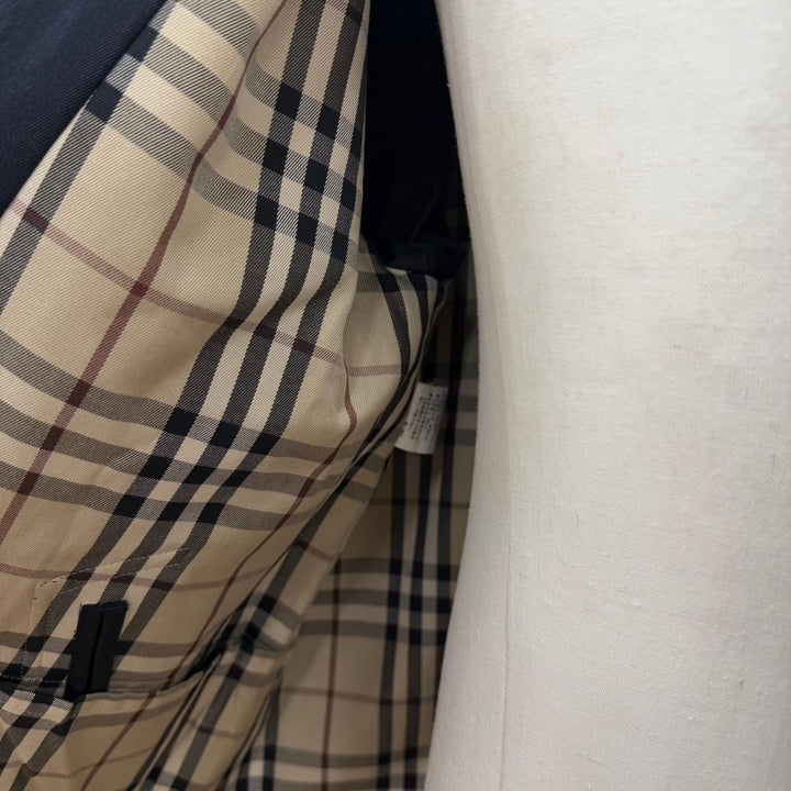 極美品▼BURBERRY LONDON バーバリーロンドン ウール シルク カシミヤ 裏地ノバチェック柄 比翼仕立て ステンカラーコート M相当 正規品