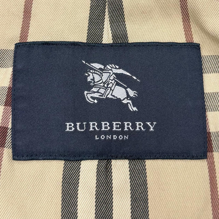 極美品▼BURBERRY LONDON バーバリーロンドン ウール シルク カシミヤ 裏地ノバチェック柄 比翼仕立て ステンカラーコート M相当 正規品