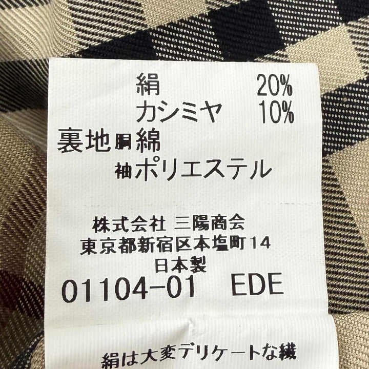 極美品▼BURBERRY LONDON バーバリーロンドン ウール シルク カシミヤ 裏地ノバチェック柄 比翼仕立て ステンカラーコート M相当 正規品