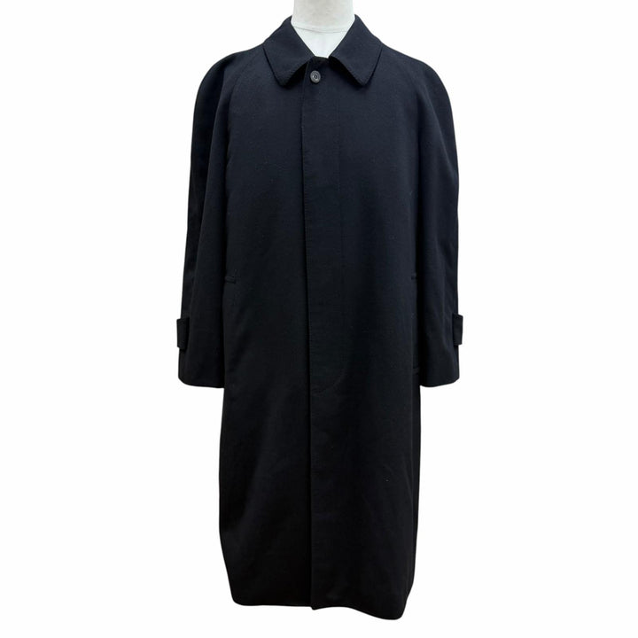 極美品▼Christian Dior MONSIEUR クリスチャンディオールムッシュ カシミヤ100% 比翼仕立て ステンカラーコート ブラック M メンズ