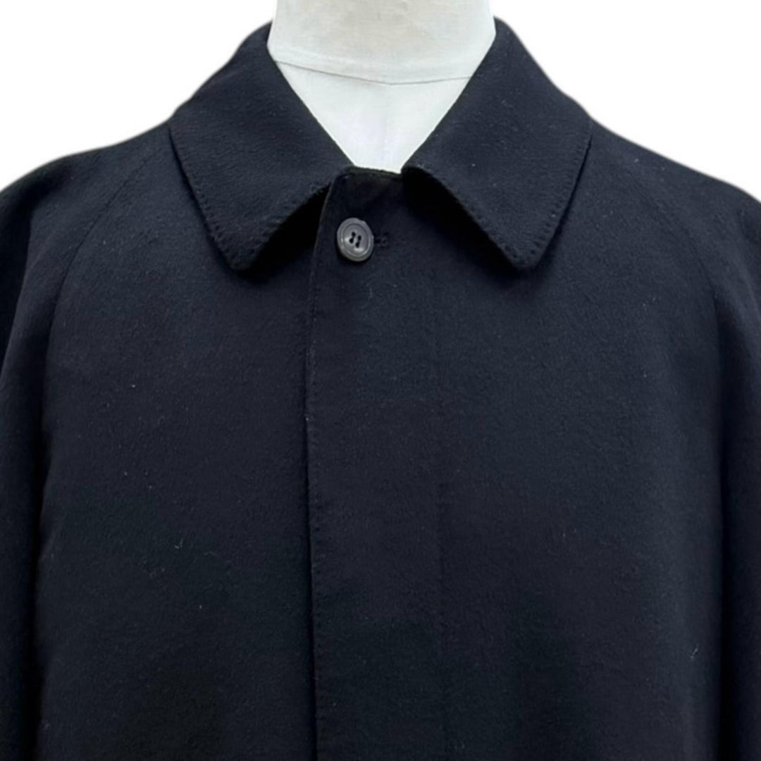 極美品▼Christian Dior MONSIEUR クリスチャンディオールムッシュ カシミヤ100% 比翼仕立て ステンカラーコート ブラック M メンズ