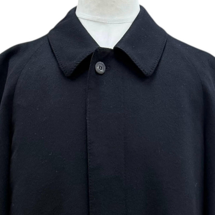 極美品▼Christian Dior MONSIEUR クリスチャンディオールムッシュ カシミヤ100% 比翼仕立て ステンカラーコート ブラック M メンズ