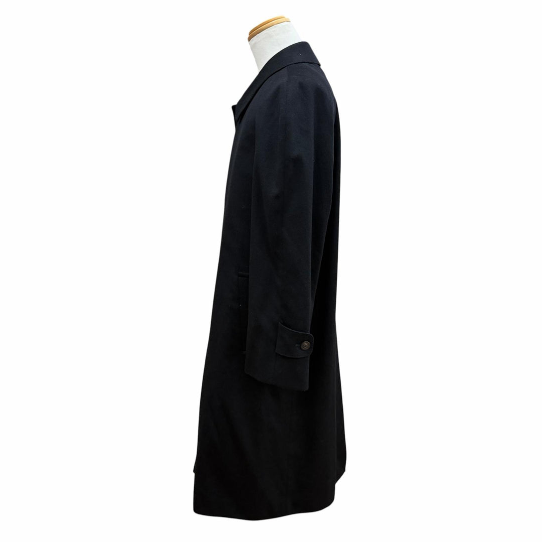 極美品▼Christian Dior MONSIEUR クリスチャンディオールムッシュ カシミヤ100% 比翼仕立て ステンカラーコート ブラック M メンズ