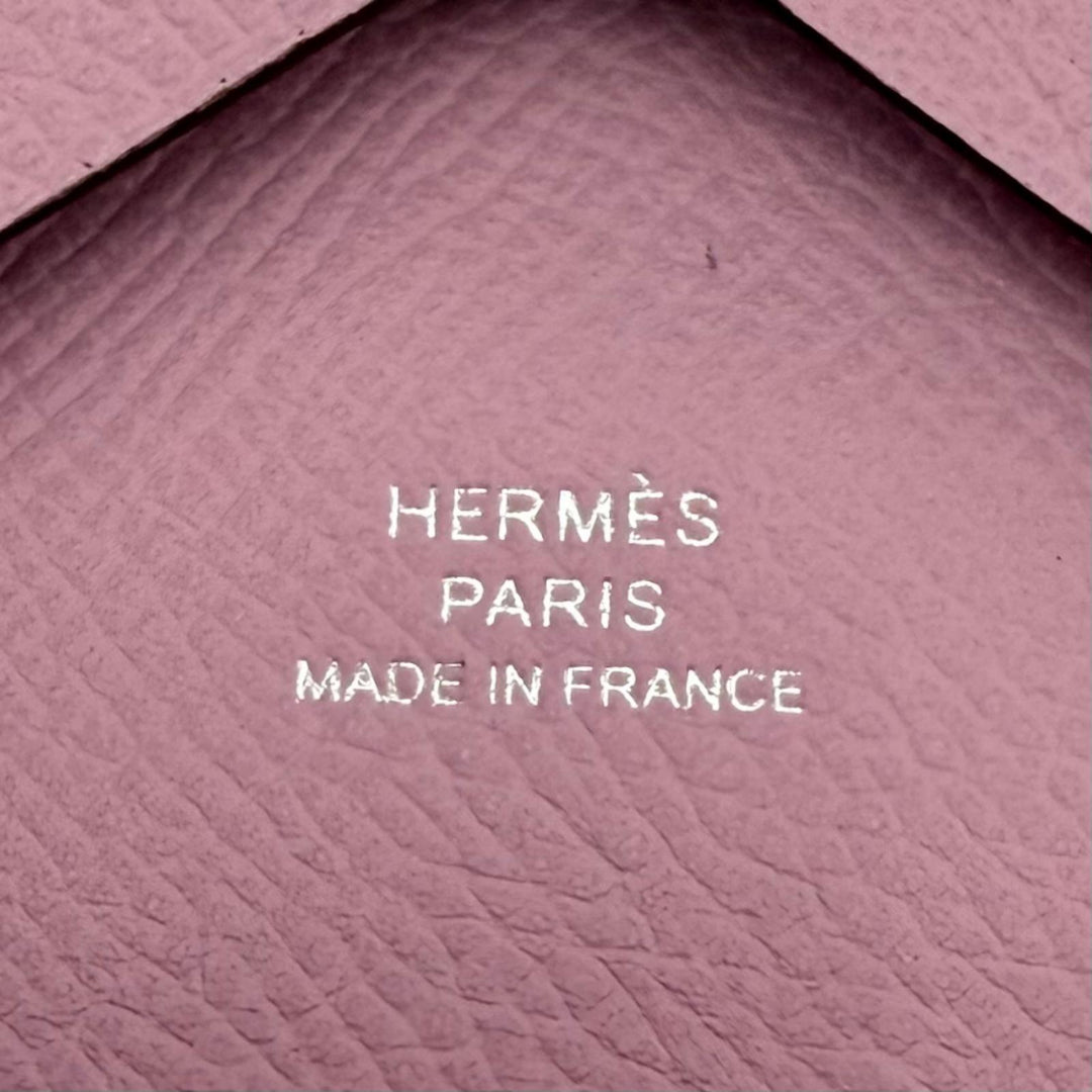 未使用品☆HERMES エルメス カルヴィ デュオ ヴォーエプソン モーヴシルベストル シルバー金具 セリエ金具 コインケース K刻印 箱付き