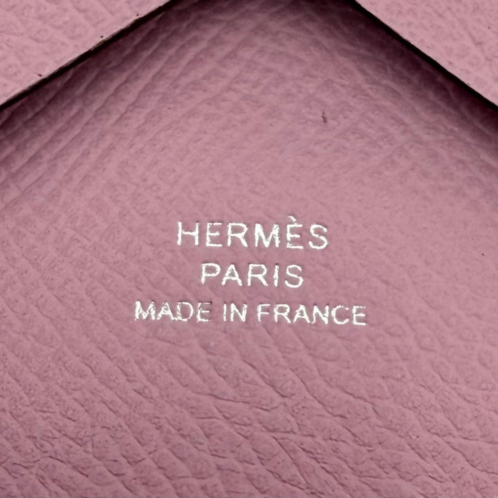 未使用品☆HERMES エルメス カルヴィ デュオ ヴォーエプソン モーヴシルベストル シルバー金具 セリエ金具 コインケース K刻印 箱付き