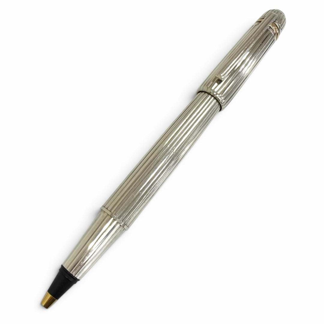 美品□Cartier カルティエ ヴィンテージ パシャ ドゥ カルティエ ブルージェムストーン トリニティ ストライプ ボールペン シルバー