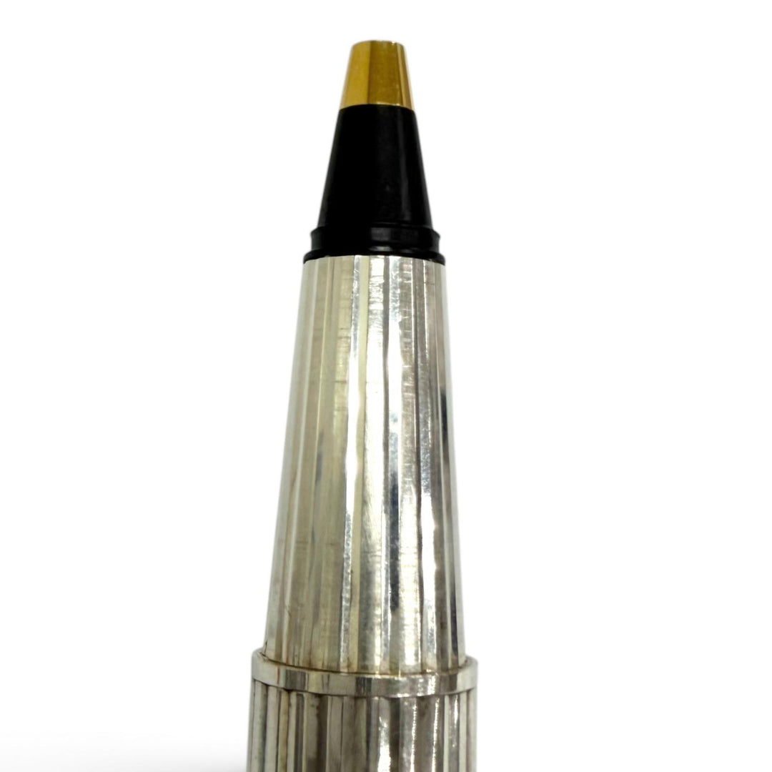 美品□Cartier カルティエ ヴィンテージ パシャ ドゥ カルティエ ブルージェムストーン トリニティ ストライプ ボールペン シルバー