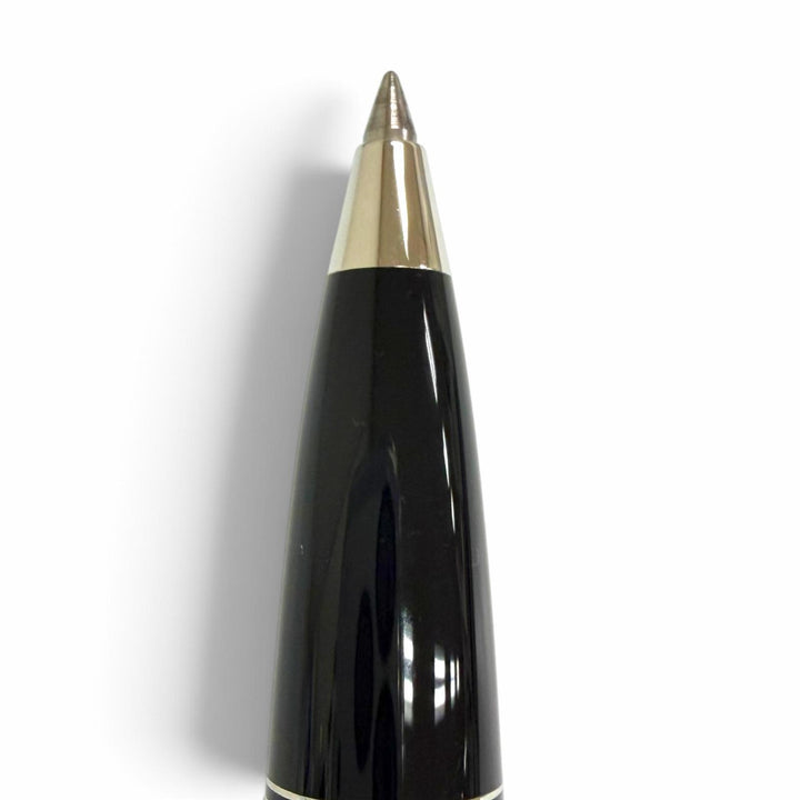 美品□MONTBLANC モンブラン BOHEME ボエム ブルージェムストーン キャップ式 ボールペン ステーショナリー ブラック シルバー ドイツ製