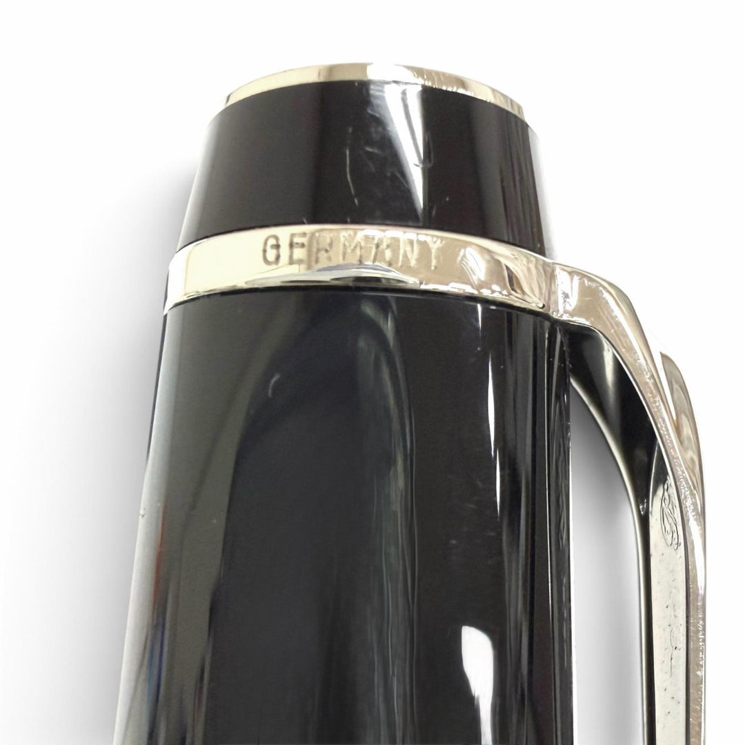 美品□MONTBLANC モンブラン BOHEME ボエム ブルージェムストーン キャップ式 ボールペン ステーショナリー ブラック シルバー ドイツ製
