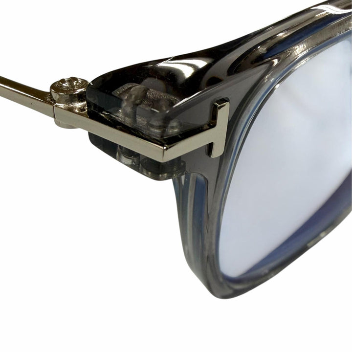 美品▼TOM FORD トムフォード TF1042-D ウェリントン アイウェア サングラス クリアグレー シルバー 52□21 145 度入 イタリア製 メンズ