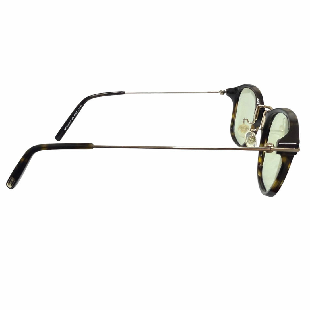 美品□TOM FORD トムフォード TF5649-D-B ウェリントン サングラス ブラウンデミ ゴールド グリーンレンズ 47□22-145 イタリア製 メンズ