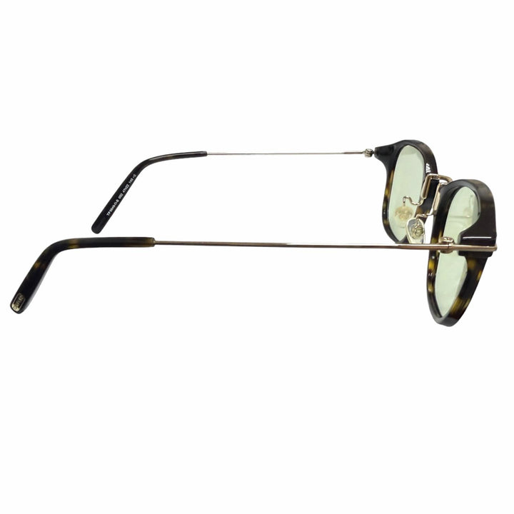 美品□TOM FORD トムフォード TF5649-D-B ウェリントン サングラス ブラウンデミ ゴールド グリーンレンズ 47□22-145 イタリア製 メンズ