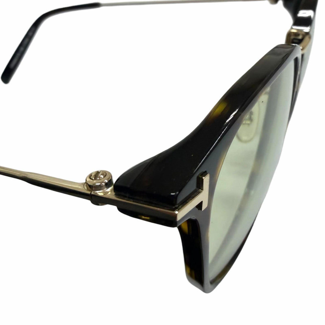 美品□TOM FORD トムフォード TF5649-D-B ウェリントン サングラス ブラウンデミ ゴールド グリーンレンズ 47□22-145 イタリア製 メンズ