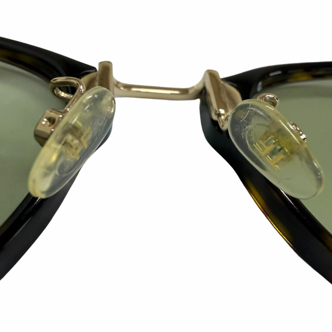 美品□TOM FORD トムフォード TF5649-D-B ウェリントン サングラス ブラウンデミ ゴールド グリーンレンズ 47□22-145 イタリア製 メンズ