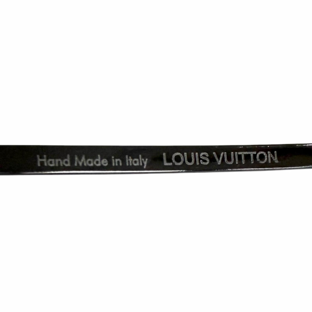 良品□LOUIS VUITTON ルイヴィトン Z0216U ソコア ダミエ ツーブリッジ サングラス ガンメタリック クリアグレー 度入り イタリア製 メンズ
