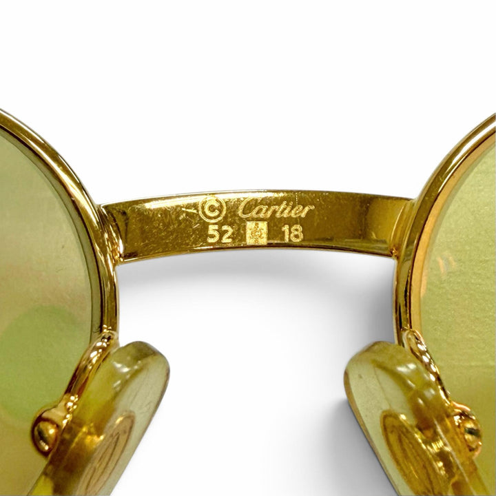 良品△Cartier カルティエ ヴィンテージ トリニティ キャッツアイ サングラス アイウェア ゴールド ボルドー 52□18 130 度入り 仏製