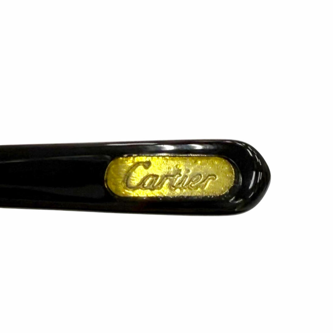 良品▼Cartier カルティエ 2Cデコール オーバル ロゴ金具付き アイウェア サングラス シルバー 50□20 135 度入り フランス製 メンズ