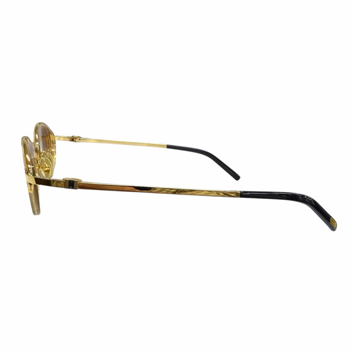 美品□Cartier カルティエ オーバル ハーフリム サイドストーン サングラス アイウェア ゴールド 49□19-130 度入り フランス製 メンズ