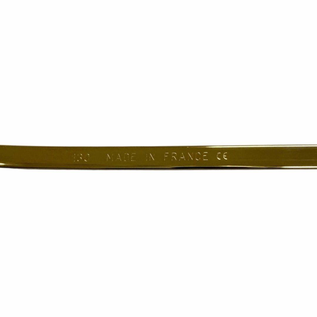 美品□Cartier カルティエ オーバル ハーフリム サイドストーン サングラス アイウェア ゴールド 49□19-130 度入り フランス製 メンズ