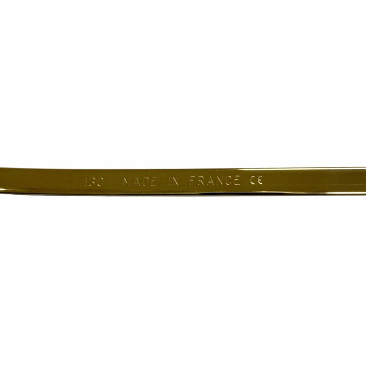 美品□Cartier カルティエ オーバル ハーフリム サイドストーン サングラス アイウェア ゴールド 49□19-130 度入り フランス製 メンズ