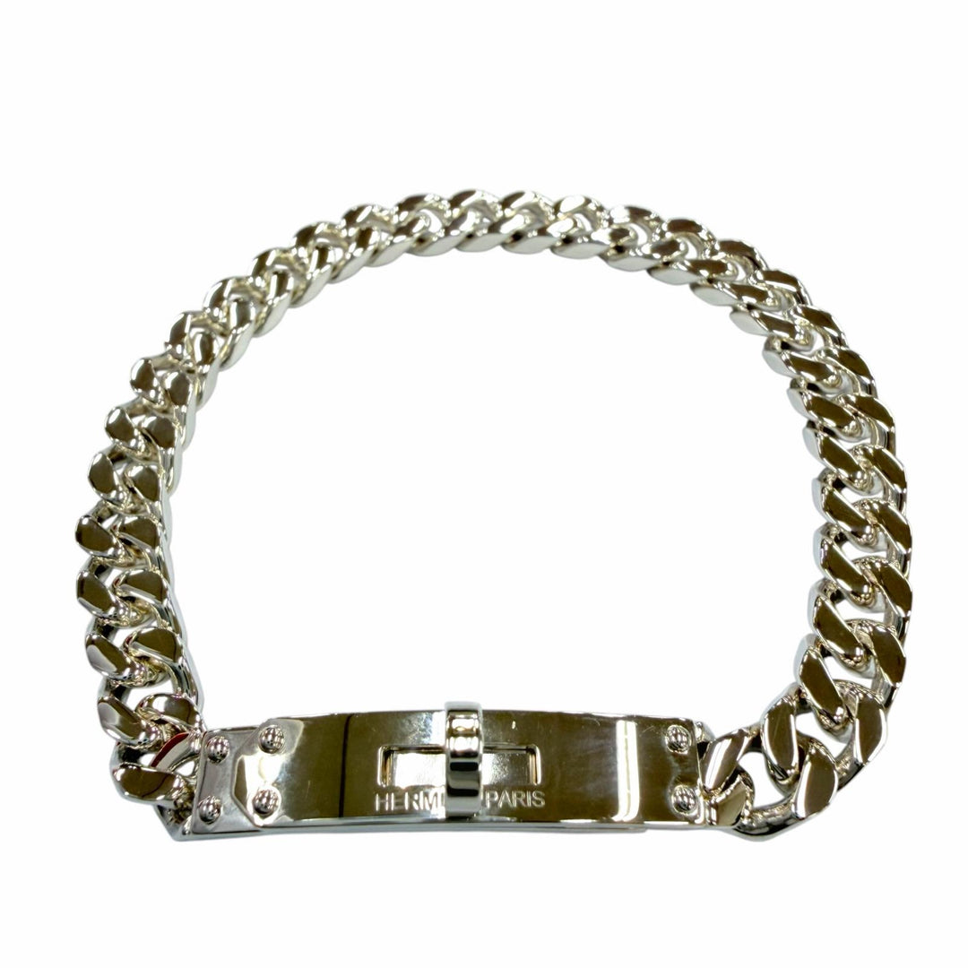 極美品☆HERMES エルメス 2025年製 25S368416 ケリーグルメット ブレスレット TPM AG925 LG シルバー イタリア製 重量19.5g 箱付き