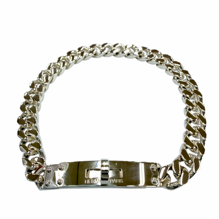 極美品☆HERMES エルメス 2025年製 25S368416 ケリーグルメット ブレスレット TPM AG925 LG シルバー イタリア製 重量19.5g 箱付き