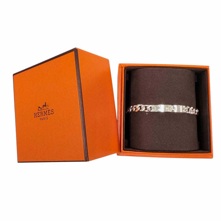 極美品☆HERMES エルメス 2025年製 25S368416 ケリーグルメット ブレスレット TPM AG925 LG シルバー イタリア製 重量19.5g 箱付き