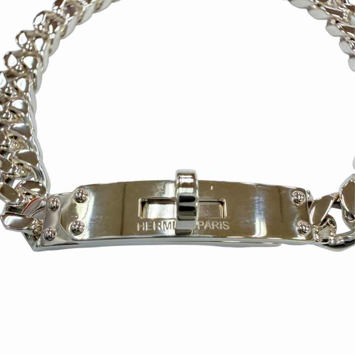 極美品☆HERMES エルメス 2025年製 25S368416 ケリーグルメット ブレスレット TPM AG925 LG シルバー イタリア製 重量19.5g 箱付き