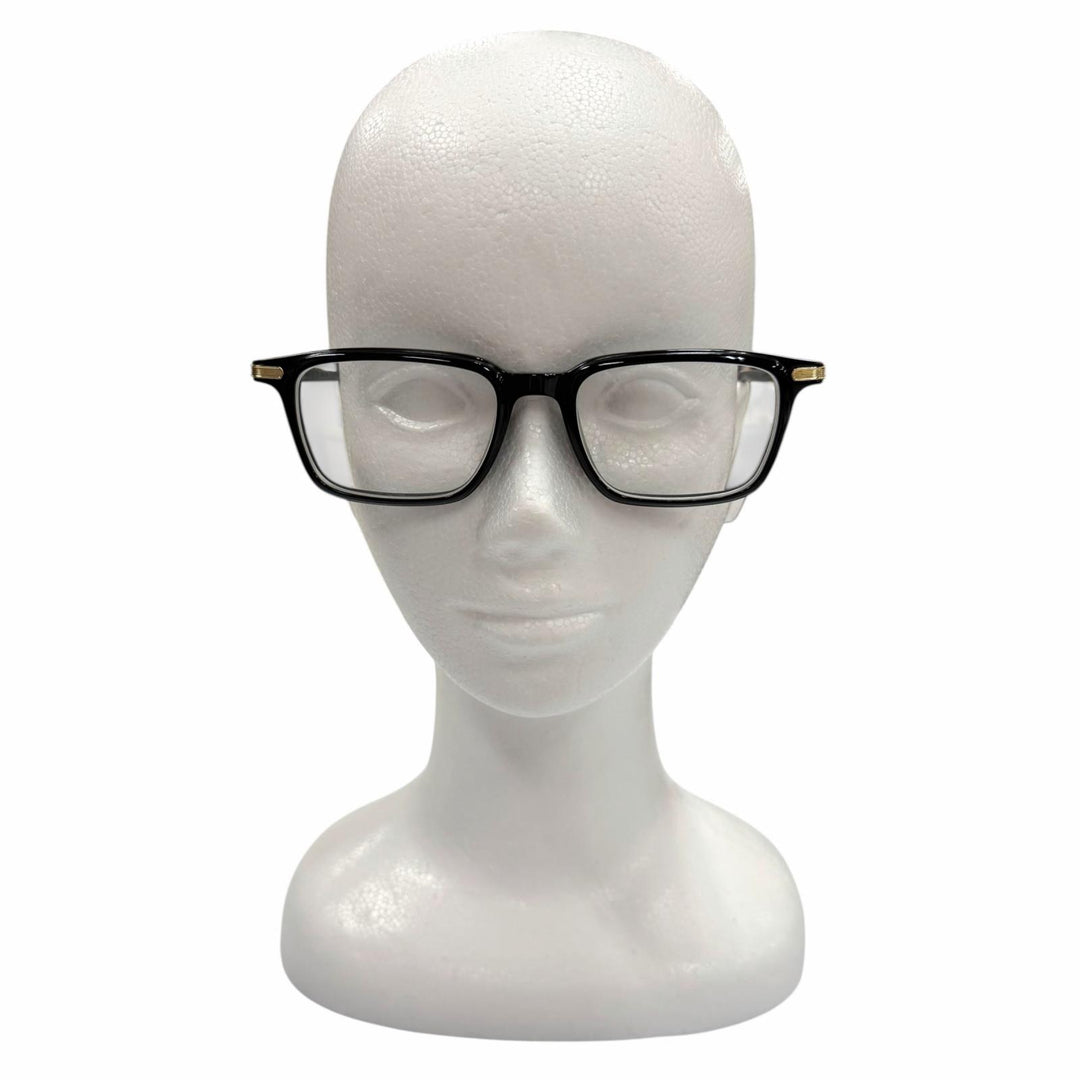 美品▼Cartier カルティエ F01HT00990 CT0586O ロゴ入り メガネ 眼鏡 アイウェア ブラック ゴールド 53□19 145 度入り 伊製 メンズ 箱付
