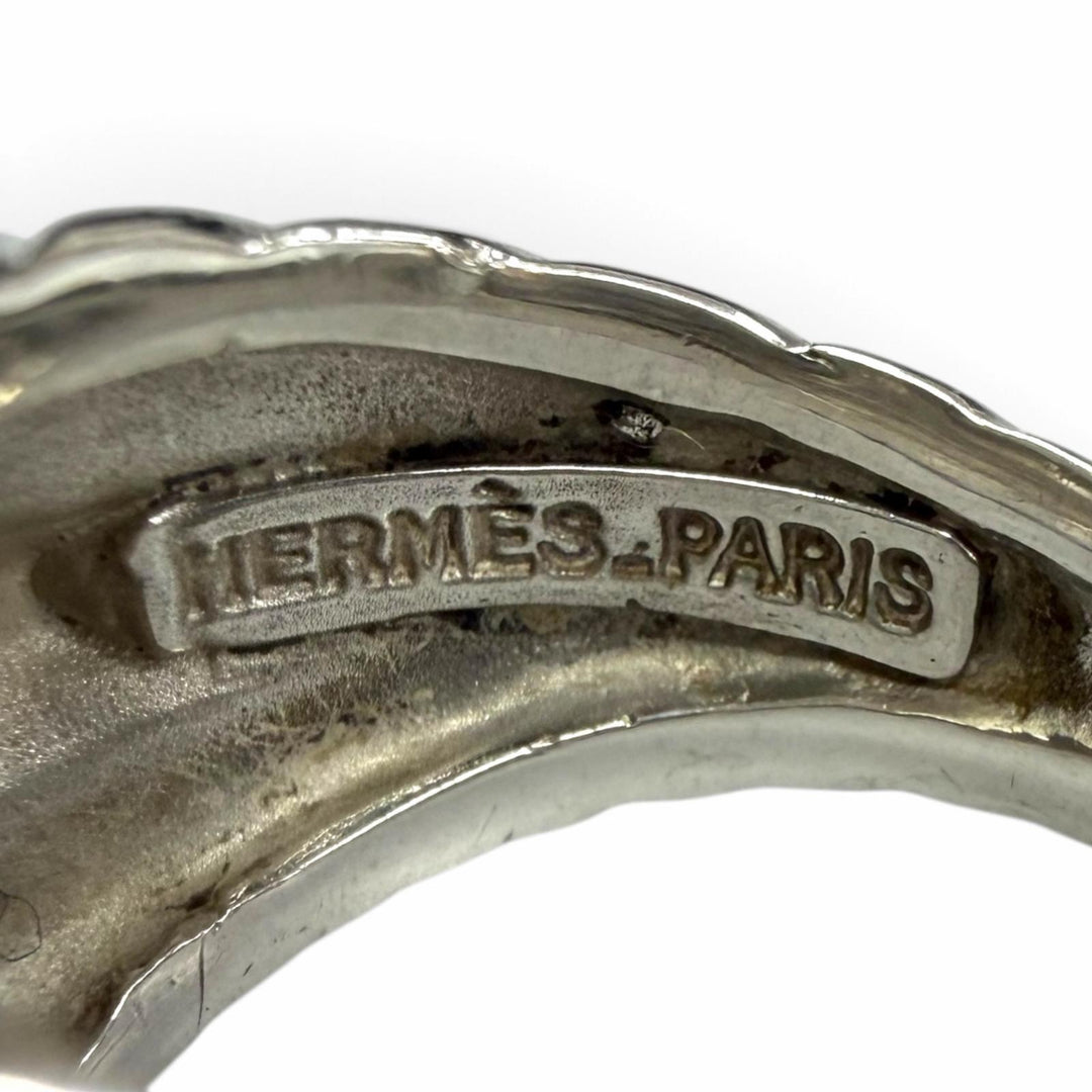 美品□HERMES エルメス ヴィンテージ SV925 750 ロープモチーフ リング 指輪 アクセサリー シルバー ゴールド JP10号相当 重量12.2g