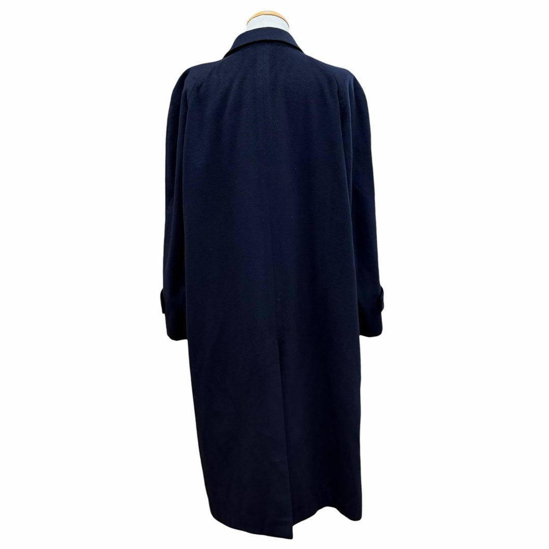美品▼LANVIN STUDIO ランバンスタジオ カシミヤ100% 比翼仕立て ステンカラーコート ネイビー 50 メンズ ビジネスオススメ◎