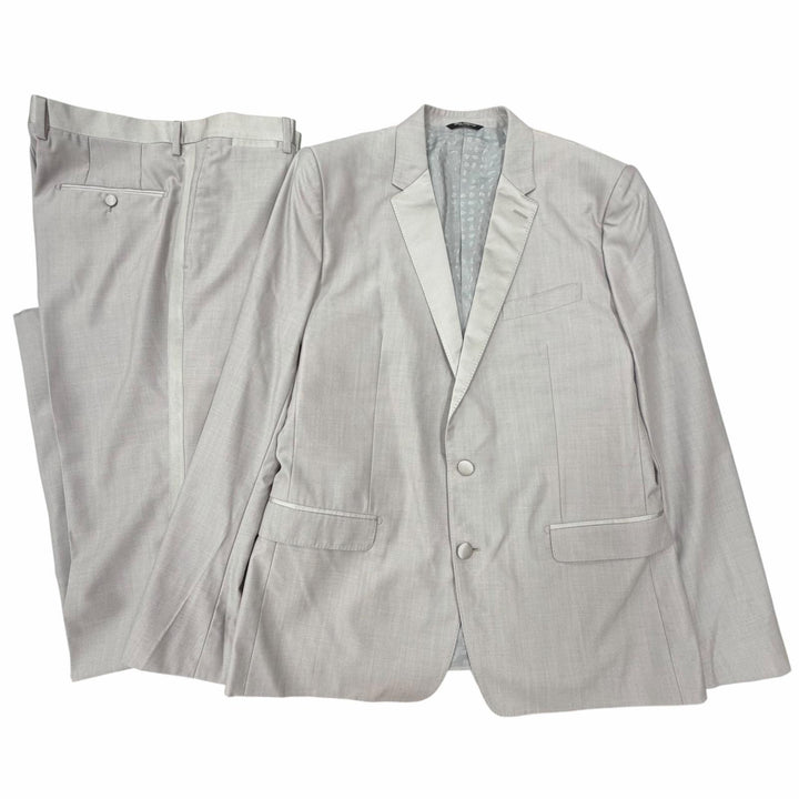 未使用品▼DOLCE&amp;GABBANA ドルチェ＆ガッバーナ MARTINI ウール シルク 黒タグ シングルスーツ セットアップ グレー 54 正規品 メンズ