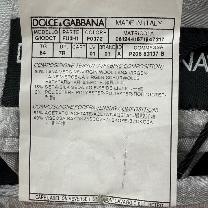 未使用品▼DOLCE&amp;GABBANA ドルチェ＆ガッバーナ MARTINI ウール シルク 黒タグ シングルスーツ セットアップ グレー 54 正規品 メンズ