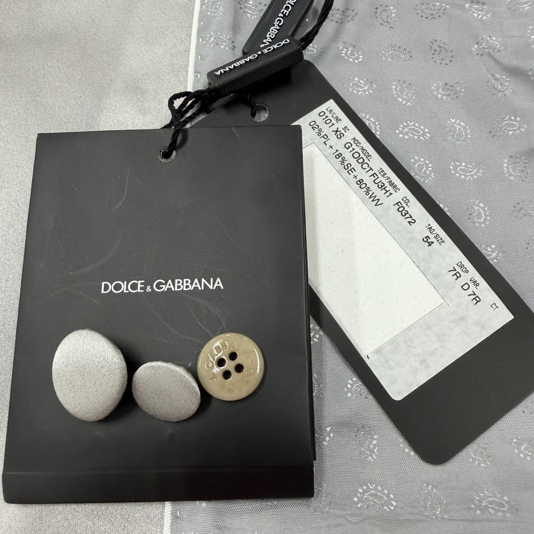 未使用品▼DOLCE&amp;GABBANA ドルチェ＆ガッバーナ MARTINI ウール シルク 黒タグ シングルスーツ セットアップ グレー 54 正規品 メンズ