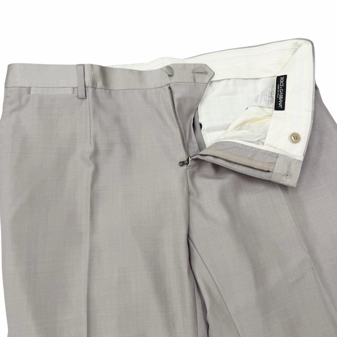 未使用品▼DOLCE&amp;GABBANA ドルチェ＆ガッバーナ MARTINI ウール シルク 黒タグ シングルスーツ セットアップ グレー 54 正規品 メンズ