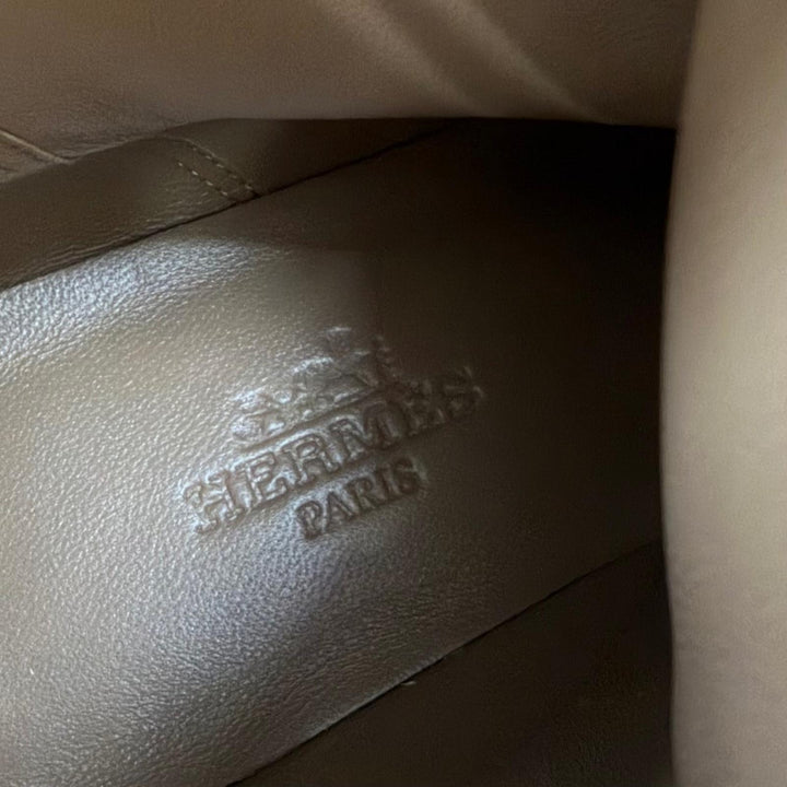未使用品☆HERMES エルメス サンジェルマン シルバー金具 ケリーバックル レザー ショートブーツ ブラック 35 イタリア製 箱・保存袋付
